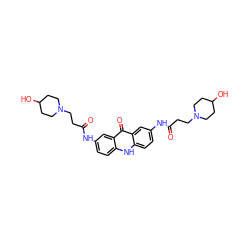 O=C(CCN1CCC(O)CC1)Nc1ccc2[nH]c3ccc(NC(=O)CCN4CCC(O)CC4)cc3c(=O)c2c1 ZINC000028456133