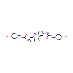 O=C(CCN1CCC(O)CC1)Nc1ccc2c(=O)c3cc(NC(=O)CCN4CCC(O)CC4)ccc3[nH]c2c1 ZINC000095606553