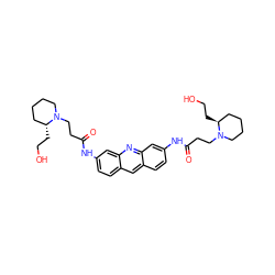 O=C(CCN1CCCC[C@H]1CCO)Nc1ccc2cc3ccc(NC(=O)CCN4CCCC[C@@H]4CCO)cc3nc2c1 ZINC000026487349