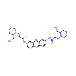 O=C(CCN1CCCC[C@H]1CO)Nc1ccc2cc3ccc(NC(=O)CCN4CCCC[C@@H]4CO)cc3nc2c1 ZINC000026490052