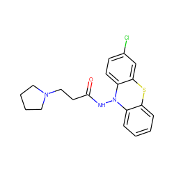 O=C(CCN1CCCC1)NN1c2ccccc2Sc2cc(Cl)ccc21 ZINC000073222313