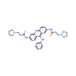 O=C(CCN1CCCC1)Nc1ccc2c(Nc3ccccc3)c3cc(NC(=O)CCN4CCCC4)ccc3nc2c1 ZINC000027517864