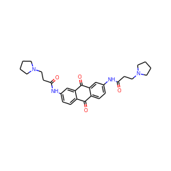 O=C(CCN1CCCC1)Nc1ccc2c(c1)C(=O)c1cc(NC(=O)CCN3CCCC3)ccc1C2=O ZINC000013556226