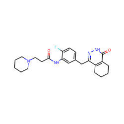 O=C(CCN1CCCCC1)Nc1cc(Cc2n[nH]c(=O)c3c2CCCC3)ccc1F ZINC000139547517