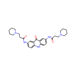 O=C(CCN1CCCCC1)Nc1ccc2[nH]c3ccc(NC(=O)CCN4CCCCC4)cc3c(=O)c2c1 ZINC000028395612