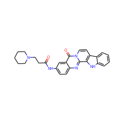 O=C(CCN1CCCCC1)Nc1ccc2nc3c4[nH]c5ccccc5c4ccn3c(=O)c2c1 ZINC000096258319