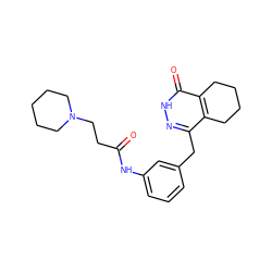 O=C(CCN1CCCCC1)Nc1cccc(Cc2n[nH]c(=O)c3c2CCCC3)c1 ZINC000168475329