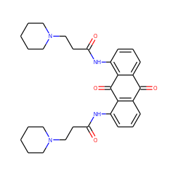 O=C(CCN1CCCCC1)Nc1cccc2c1C(=O)c1c(NC(=O)CCN3CCCCC3)cccc1C2=O ZINC000013556212