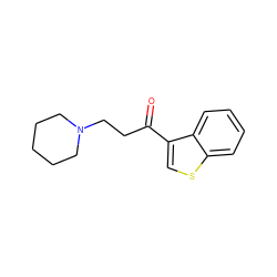 O=C(CCN1CCCCC1)c1csc2ccccc12 ZINC000001701087