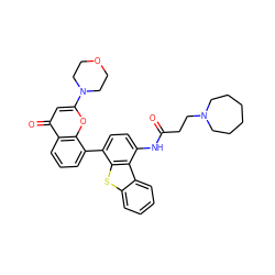 O=C(CCN1CCCCCC1)Nc1ccc(-c2cccc3c(=O)cc(N4CCOCC4)oc23)c2sc3ccccc3c12 ZINC000101696360