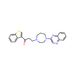 O=C(CCN1CCCN(c2cnc3ccccc3n2)CC1)c1csc2ccccc12 ZINC000071282417