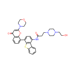 O=C(CCN1CCN(CCO)CC1)Nc1ccc(-c2cccc3c(=O)cc(N4CCOCC4)oc23)c2sc3ccccc3c12 ZINC000101696238