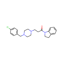 O=C(CCN1CCN(Cc2ccc(Cl)cc2)CC1)N1CCc2ccccc21 ZINC000022941371