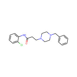 O=C(CCN1CCN(Cc2ccccc2)CC1)Nc1ccccc1Cl ZINC000019367918