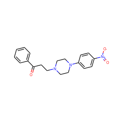 O=C(CCN1CCN(c2ccc([N+](=O)[O-])cc2)CC1)c1ccccc1 ZINC000053255611