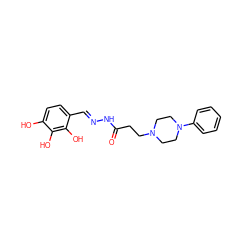 O=C(CCN1CCN(c2ccccc2)CC1)N/N=C/c1ccc(O)c(O)c1O ZINC000003232428