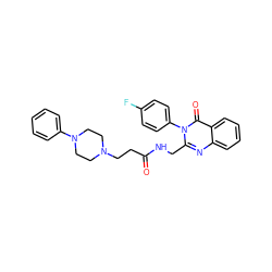 O=C(CCN1CCN(c2ccccc2)CC1)NCc1nc2ccccc2c(=O)n1-c1ccc(F)cc1 ZINC000029123157