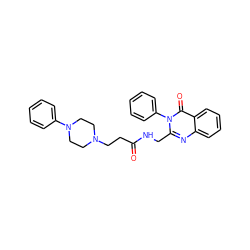 O=C(CCN1CCN(c2ccccc2)CC1)NCc1nc2ccccc2c(=O)n1-c1ccccc1 ZINC000029123123