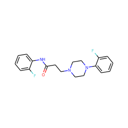 O=C(CCN1CCN(c2ccccc2F)CC1)Nc1ccccc1F ZINC000002786358