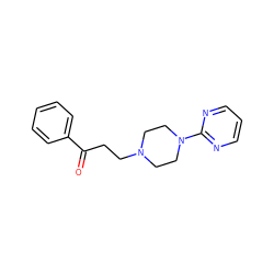 O=C(CCN1CCN(c2ncccn2)CC1)c1ccccc1 ZINC000013861718