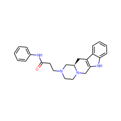 O=C(CCN1CCN2Cc3[nH]c4ccccc4c3C[C@@H]2C1)Nc1ccccc1 ZINC000026817126