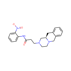 O=C(CCN1CCN2Cc3ccccc3C[C@@H]2C1)Nc1ccccc1[N+](=O)[O-] ZINC000026749760