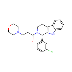 O=C(CCN1CCOCC1)N1CCc2c([nH]c3ccccc23)[C@@H]1c1cccc(Cl)c1 ZINC000013596897