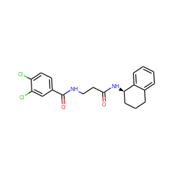 O=C(CCNC(=O)c1ccc(Cl)c(Cl)c1)N[C@@H]1CCCc2ccccc21 ZINC000169304489