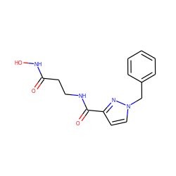 O=C(CCNC(=O)c1ccn(Cc2ccccc2)n1)NO ZINC000299824796