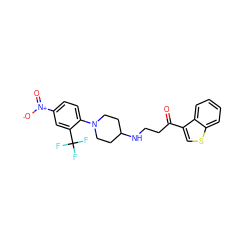 O=C(CCNC1CCN(c2ccc([N+](=O)[O-])cc2C(F)(F)F)CC1)c1csc2ccccc12 ZINC000071280991