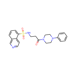 O=C(CCNS(=O)(=O)c1cccc2cnccc12)N1CCN(c2ccccc2)CC1 ZINC000028705133