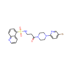 O=C(CCNS(=O)(=O)c1cccc2ncccc12)N1CCN(c2ccc(Br)cn2)CC1 ZINC000082158469