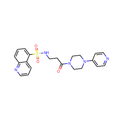 O=C(CCNS(=O)(=O)c1cccc2ncccc12)N1CCN(c2ccncc2)CC1 ZINC000073219727