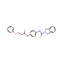 O=C(CCOc1ccccc1)Nc1ccc(NC(=O)N2Cc3ccccc3C2)cc1 ZINC000167142356