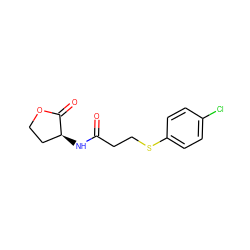 O=C(CCSc1ccc(Cl)cc1)N[C@H]1CCOC1=O ZINC000066992916