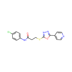 O=C(CCSc1nnc(-c2ccncc2)o1)Nc1ccc(Cl)cc1 ZINC000000645131