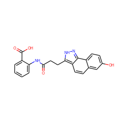 O=C(CCc1[nH]nc2c1ccc1cc(O)ccc12)Nc1ccccc1C(=O)O ZINC000040413492