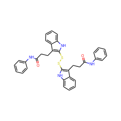 O=C(CCc1c(SSc2[nH]c3ccccc3c2CCC(=O)Nc2ccccc2)[nH]c2ccccc12)Nc1ccccc1 ZINC000014944312