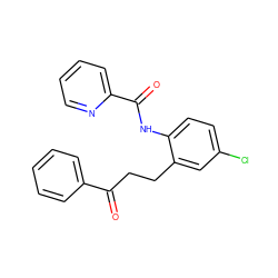 O=C(CCc1cc(Cl)ccc1NC(=O)c1ccccn1)c1ccccc1 ZINC000028948948