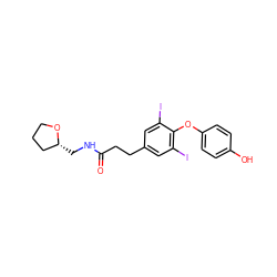 O=C(CCc1cc(I)c(Oc2ccc(O)cc2)c(I)c1)NC[C@@H]1CCCO1 ZINC000095605825