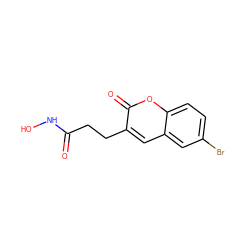 O=C(CCc1cc2cc(Br)ccc2oc1=O)NO ZINC000028978967