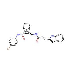 O=C(CCc1cc2ccccc2[nH]1)NC[C@H]1[C@H](C(=O)Nc2ccc(Br)cc2)[C@@H]2C=C[C@H]1C21CC1 ZINC000653773210