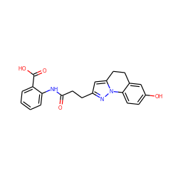 O=C(CCc1cc2n(n1)-c1ccc(O)cc1CC2)Nc1ccccc1C(=O)O ZINC000071342025