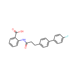 O=C(CCc1ccc(-c2ccc(F)cc2)cc1)Nc1ccccc1C(=O)O ZINC000034600460