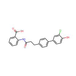 O=C(CCc1ccc(-c2ccc(O)c(Cl)c2)cc1)Nc1ccccc1C(=O)O ZINC000473108823