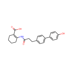 O=C(CCc1ccc(-c2ccc(O)cc2)cc1)NC1=C(C(=O)O)CCCC1 ZINC000473108049