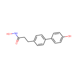 O=C(CCc1ccc(-c2ccc(O)cc2)cc1)NO ZINC000043023719