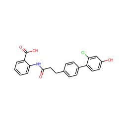 O=C(CCc1ccc(-c2ccc(O)cc2Cl)cc1)Nc1ccccc1C(=O)O ZINC000028863504