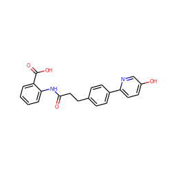 O=C(CCc1ccc(-c2ccc(O)cn2)cc1)Nc1ccccc1C(=O)O ZINC000028863432