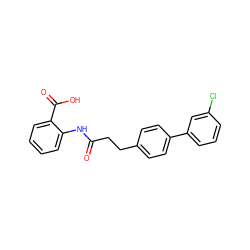 O=C(CCc1ccc(-c2cccc(Cl)c2)cc1)Nc1ccccc1C(=O)O ZINC000473107067